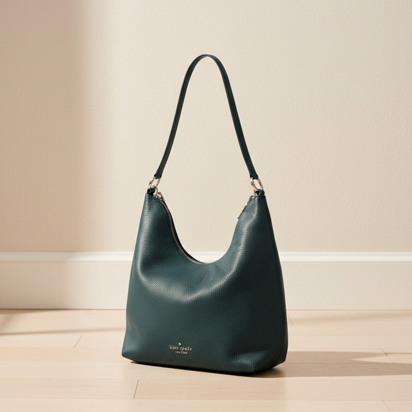 Kate Spade New York Zippy Shoulder Bag Pebbled Leather Purse Peacock (EUC) - Picture 4 of 15